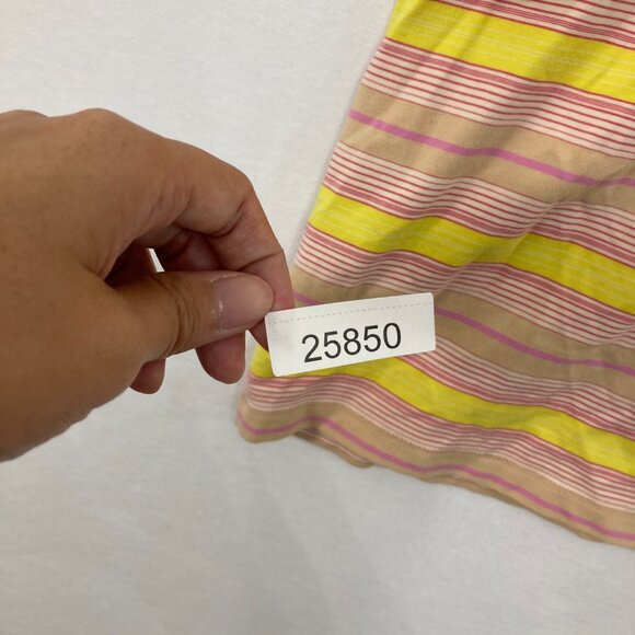 Isaac Mizrahi Top Size 3X Tan Pink Yellow Striped 3/4 Sleeve Stretch Casual - Picture 8 of 8